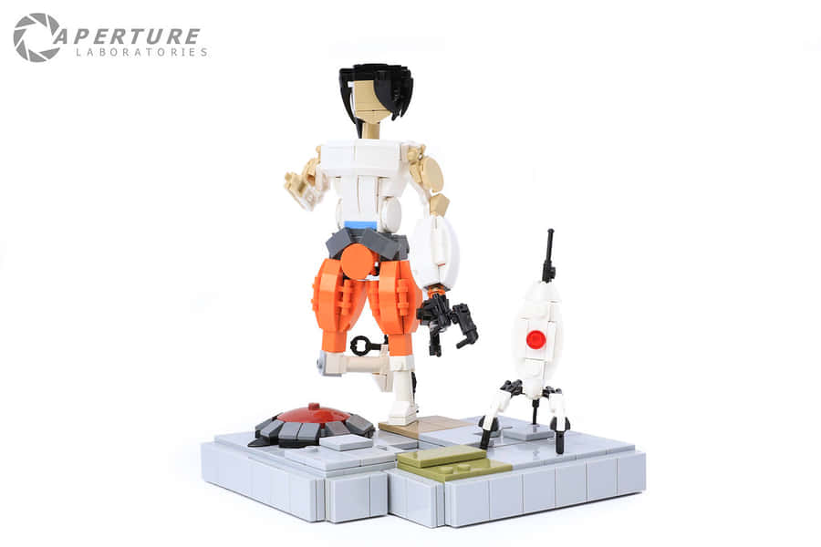 Portal Characters In Action: Chell And Glados Wallpaper