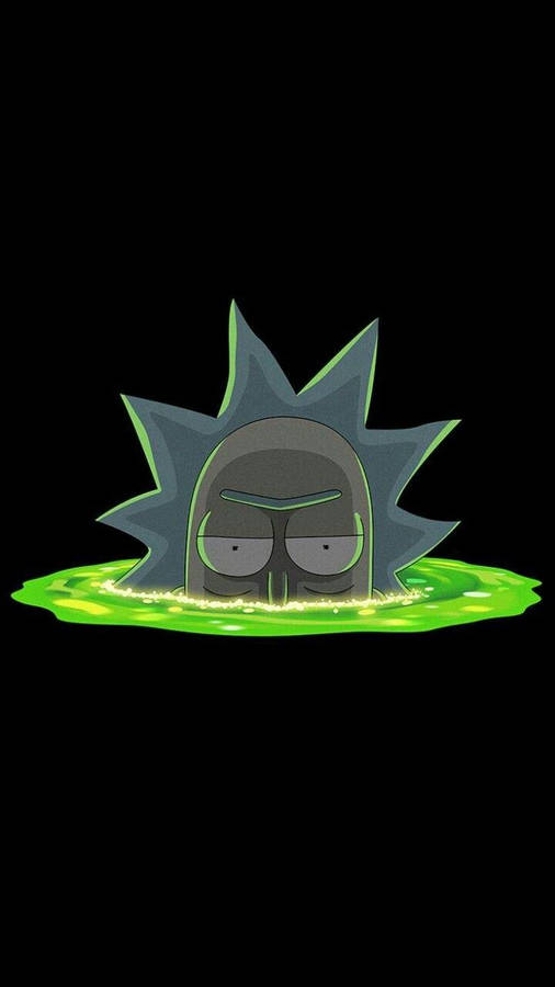 Portal Peaking Rick And Morty Iphone Wallpaper