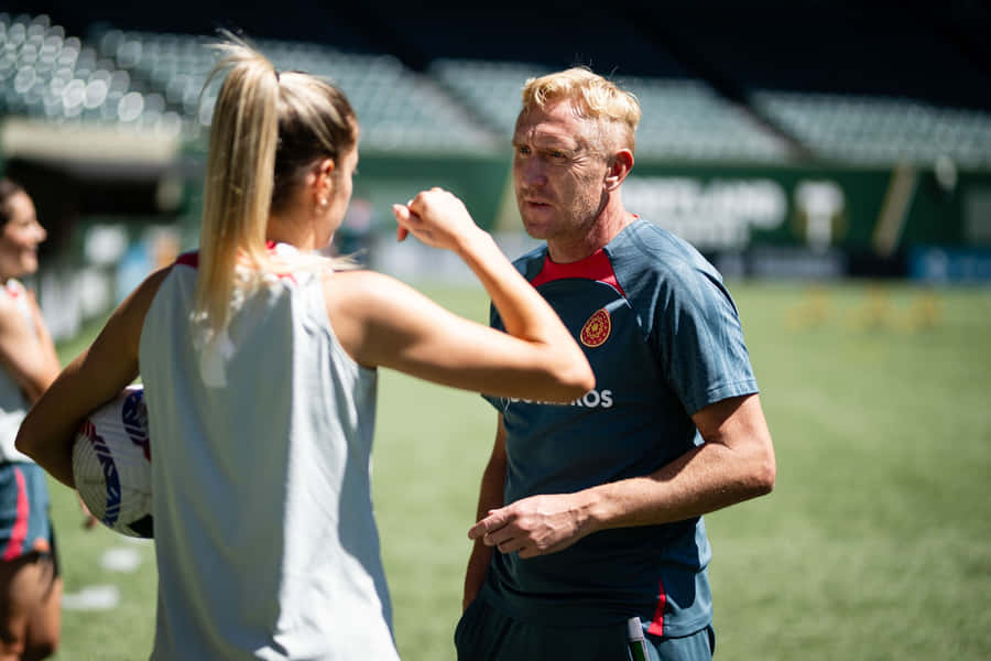 Portland Thorns F C Coach Training Session Wallpaper