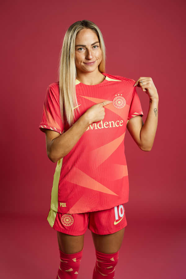 Portland Thorns F C Player Presenting Jersey Wallpaper
