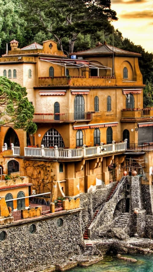 Portofino Coast Mansion In Italy Wallpaper