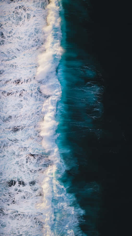 Portrait Photography Blue Ocean Waves Wallpaper