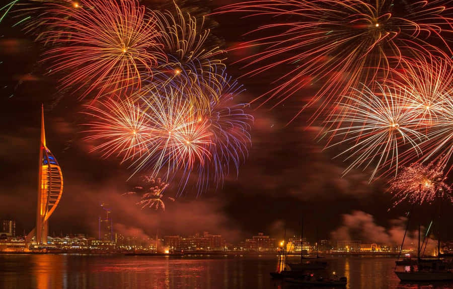 Portsmouth Fireworks Display Spinnaker Tower Wallpaper