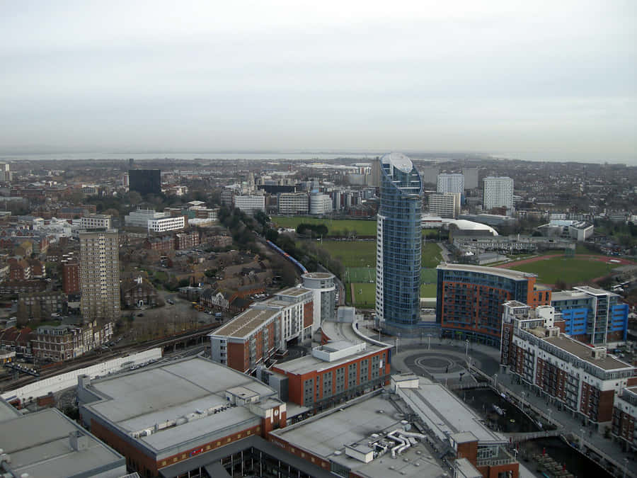 Portsmouth Skyline Aerial View Wallpaper