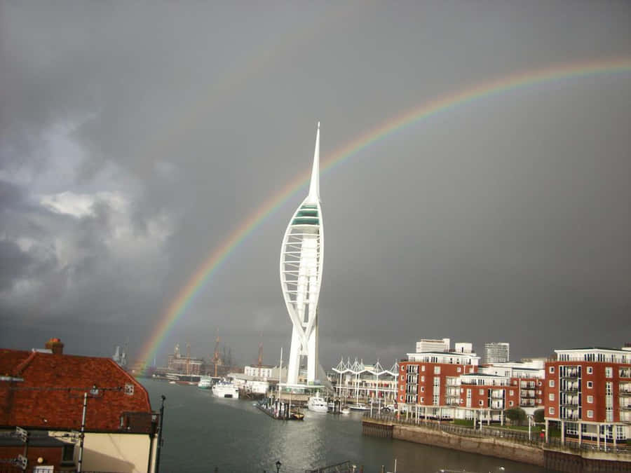 Portsmouth Spinnaker Tower Rainbow Wallpaper
