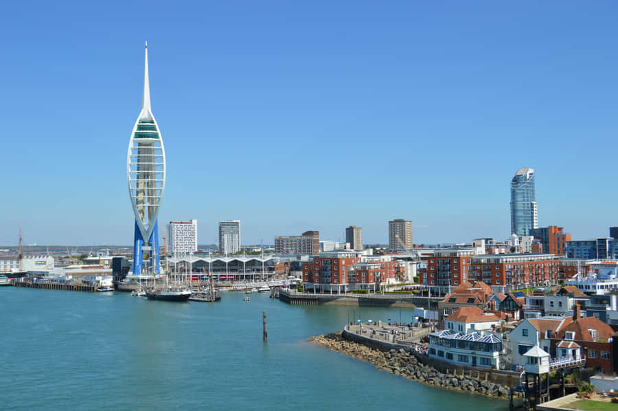 Portsmouth Spinnaker Towerand Harbor Skyline Wallpaper