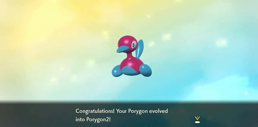 Porygon2 3d Blue-to-yellow Background Wallpaper