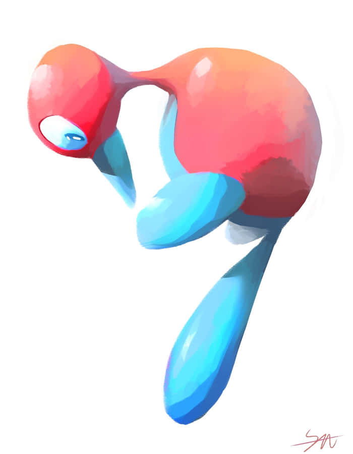 Porygon2 White Art Wallpaper