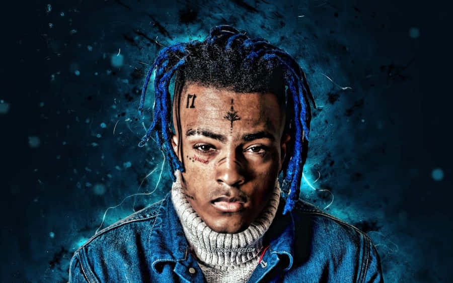 Posthumous Xxxtentacion Neon Blue Wallpaper