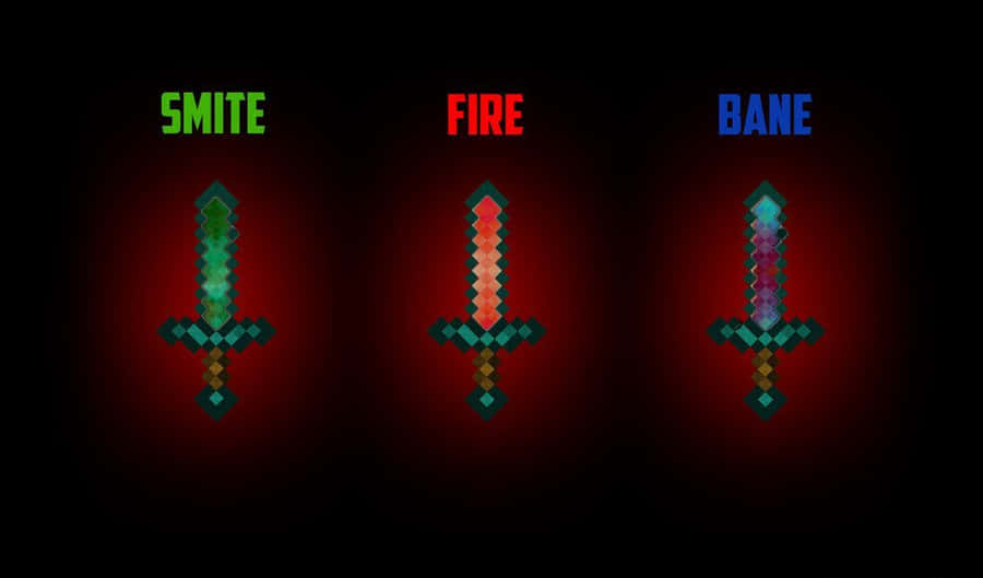 Powerful Array Of Minecraft Weapons Wallpaper