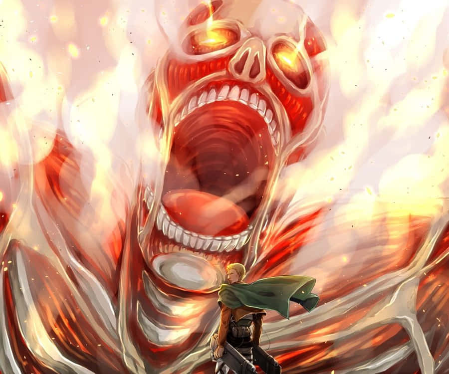 Powerful Display Of Bertholdt Hoover In Attack On Titan Wallpaper