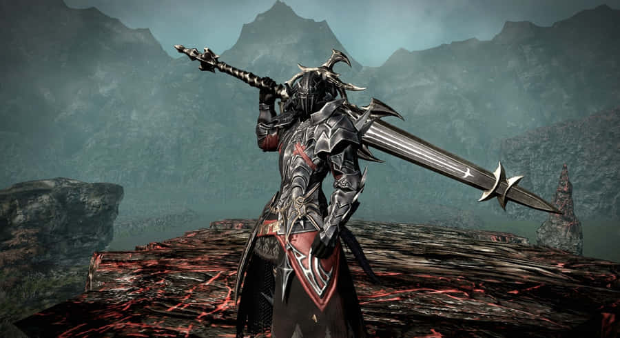 Powerful Ffxiv Dark Knight In Action Wallpaper