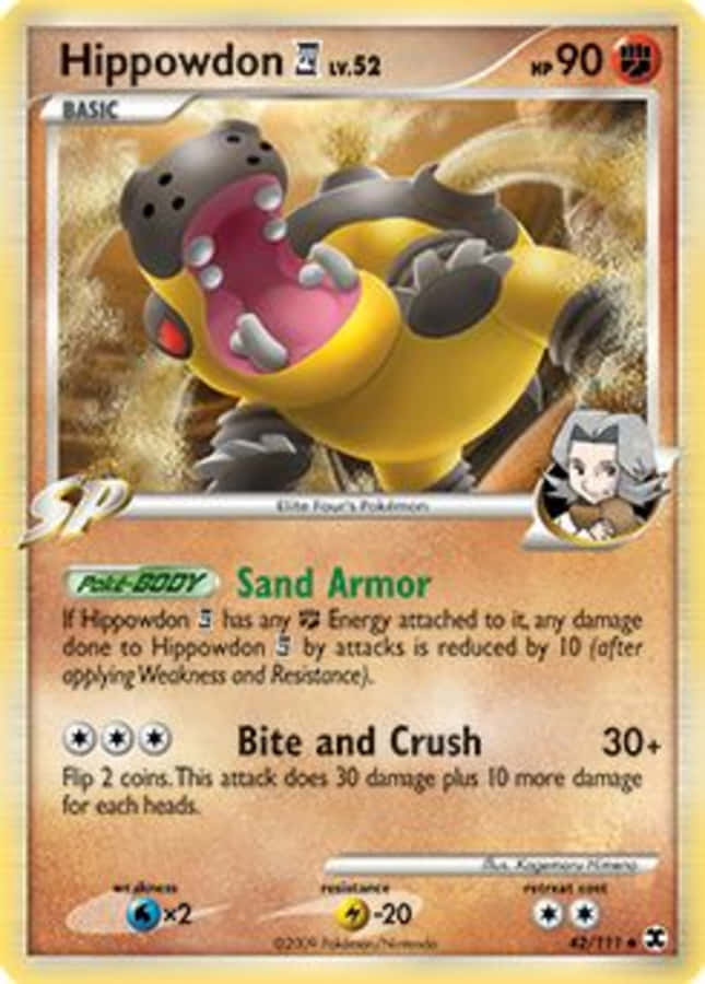 Powerful Hippowdon Unleashing Attack On Pokemon Card Wallpaper