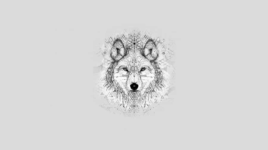 Powerful Tribal Wolf Artwork Wallpaper