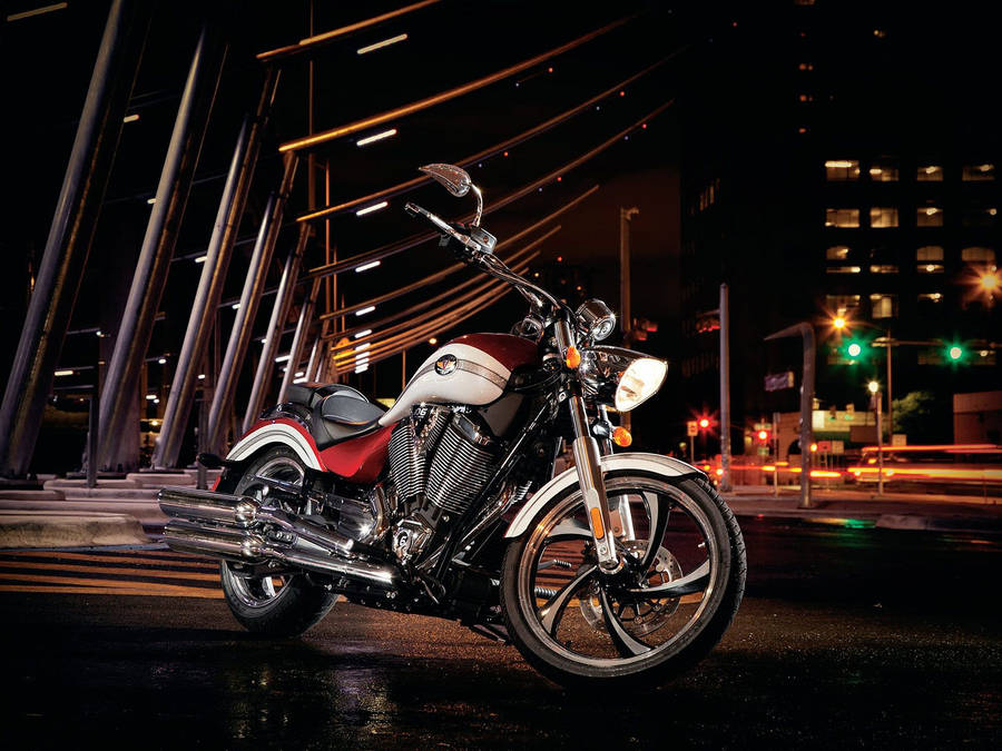 Powerful Victory Motorcycle In Full Glory Wallpaper