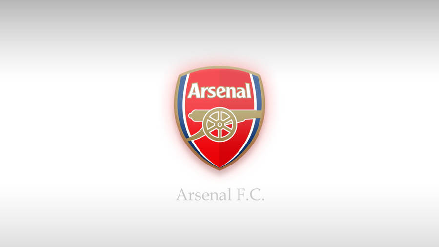 Premier League Arsenal Emblem In White Wallpaper
