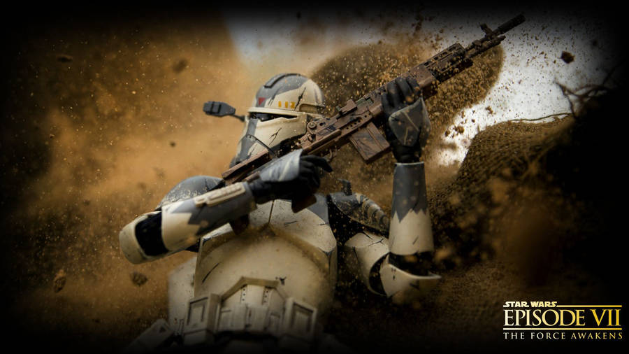Prepare For Battle - Clone Trooper In Raid On Enemy Stronghold Wallpaper