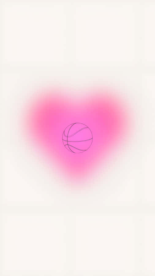 Preppy Basketball Heart Design Wallpaper