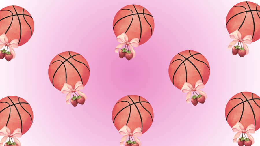 Preppy Basketball Pattern Wallpaper