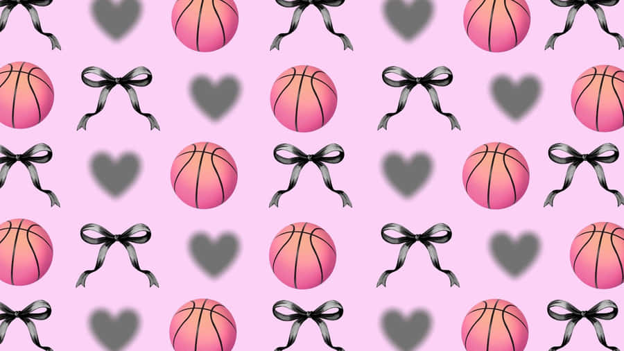 Preppy Basketball Pattern Wallpaper