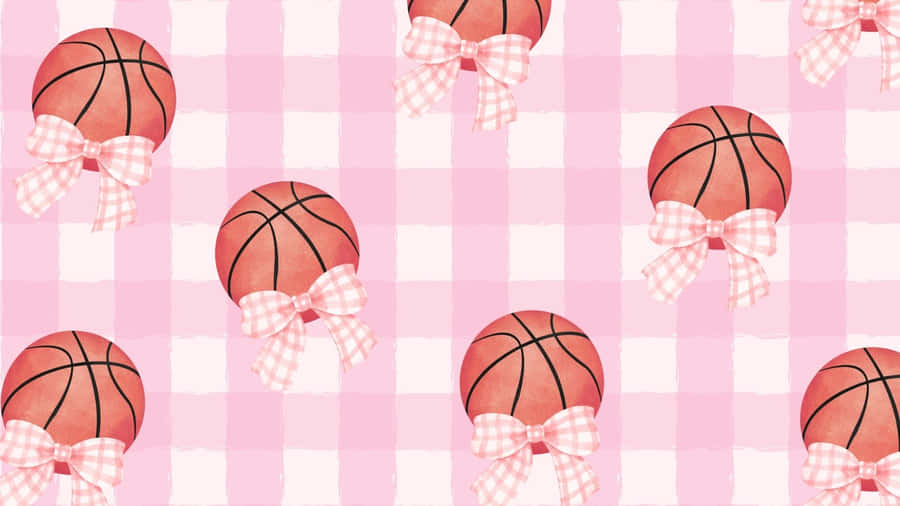 Preppy Basketball Pattern Wallpaper