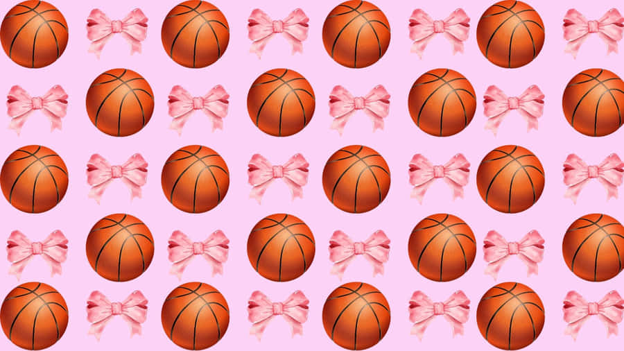 Preppy Basketball Pattern Wallpaper