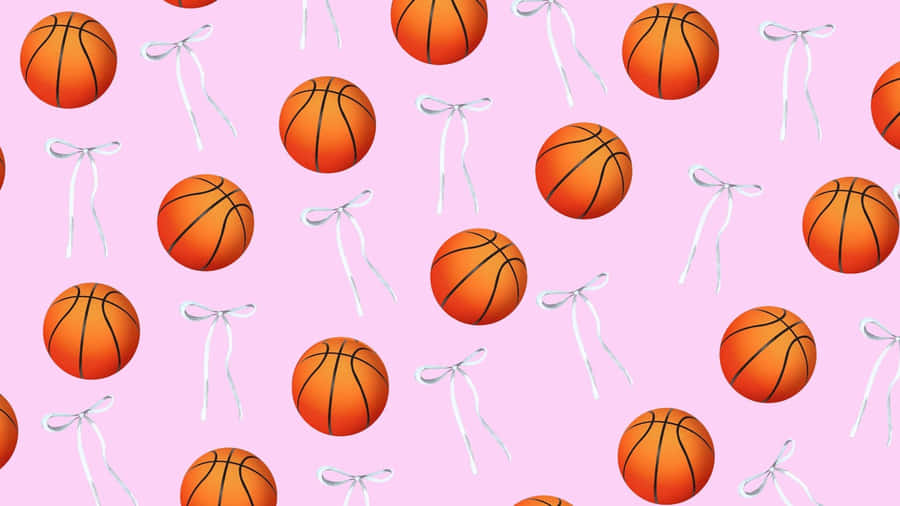 Preppy Basketball Pattern Wallpaper