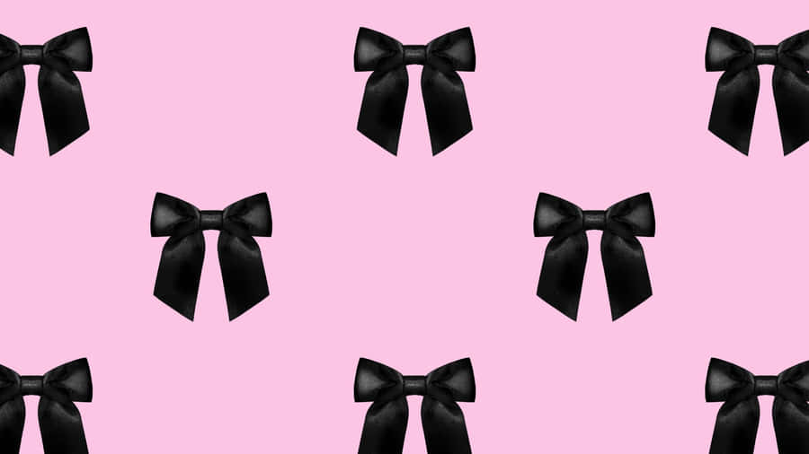 Preppy Black Bow Pattern Wallpaper