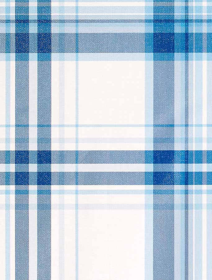 Preppy Blue Plaid Pattern Wallpaper