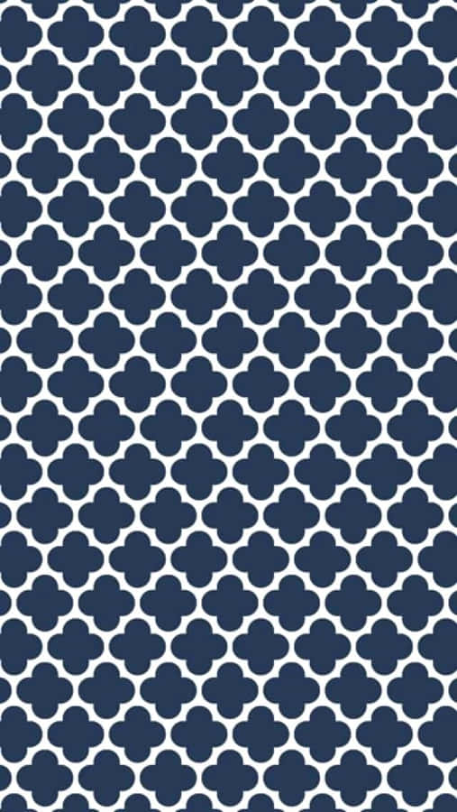 Preppy Blue Quatrefoil Pattern Wallpaper