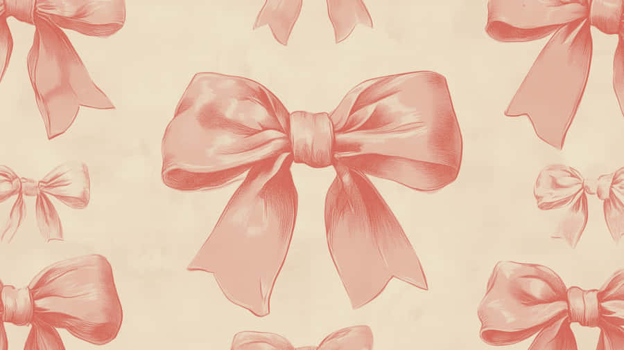 Preppy Bow Pattern Wallpaper
