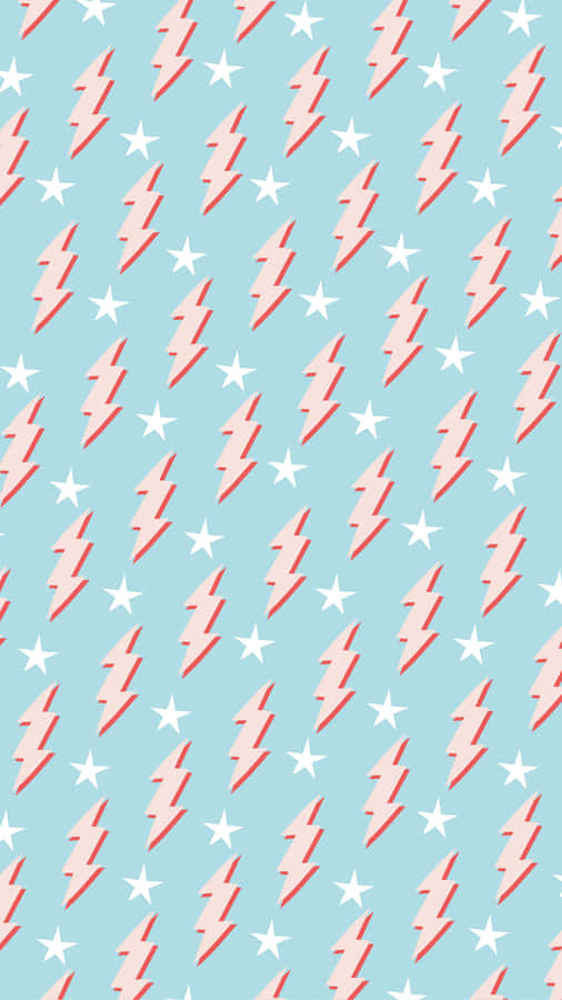 Preppy Lightning Pattern_ Blue Background Wallpaper