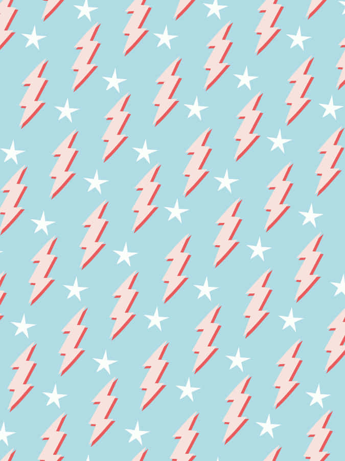 Preppy Lightning Stars Pattern Wallpaper