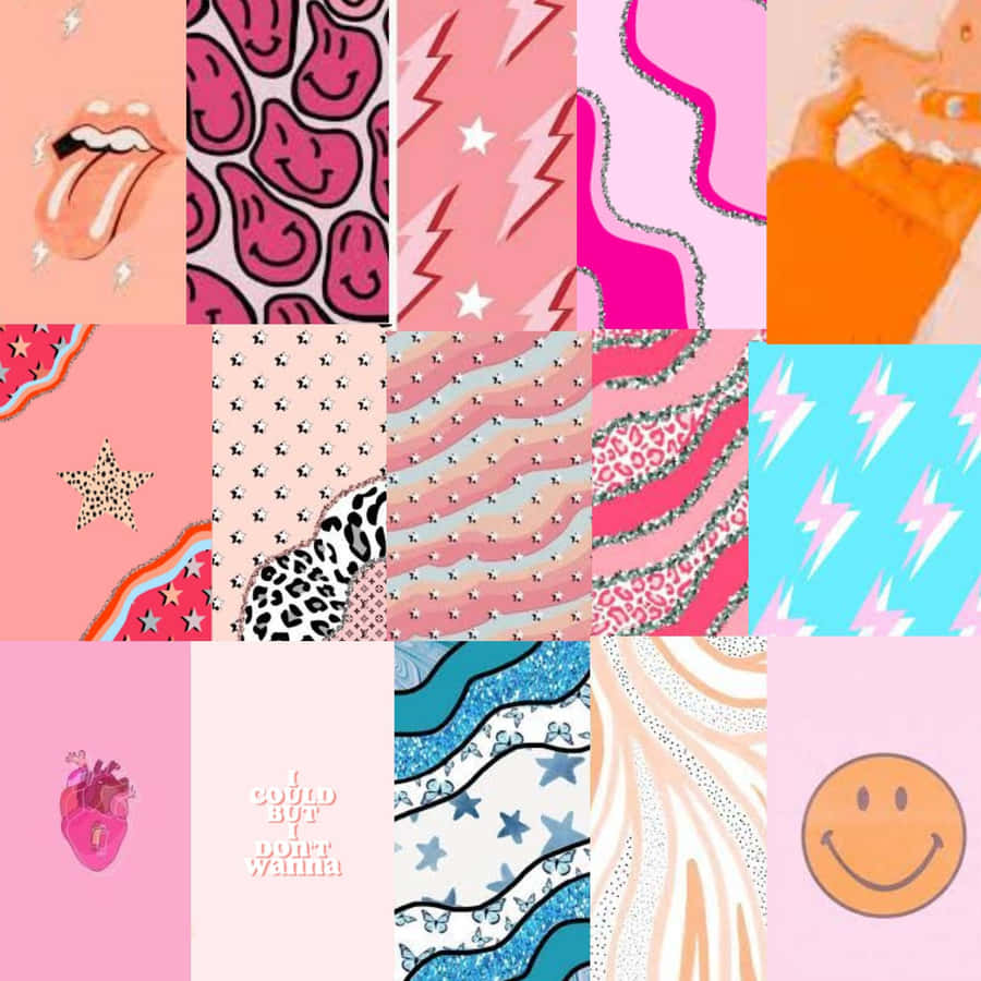 Preppy Pattern Collage Wallpaper Wallpaper