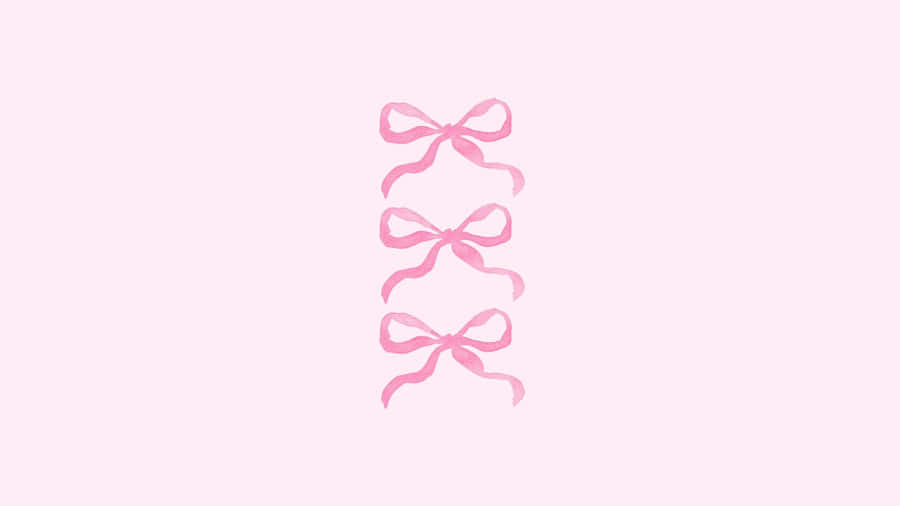 Preppy Pink Bow Trio Wallpaper