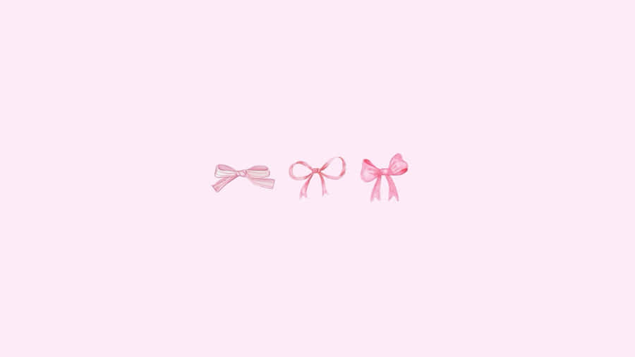 Preppy Pink Bow Trio Wallpaper