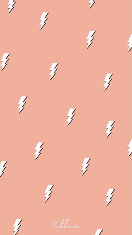 Preppy Pink Lightning Pattern Wallpaper