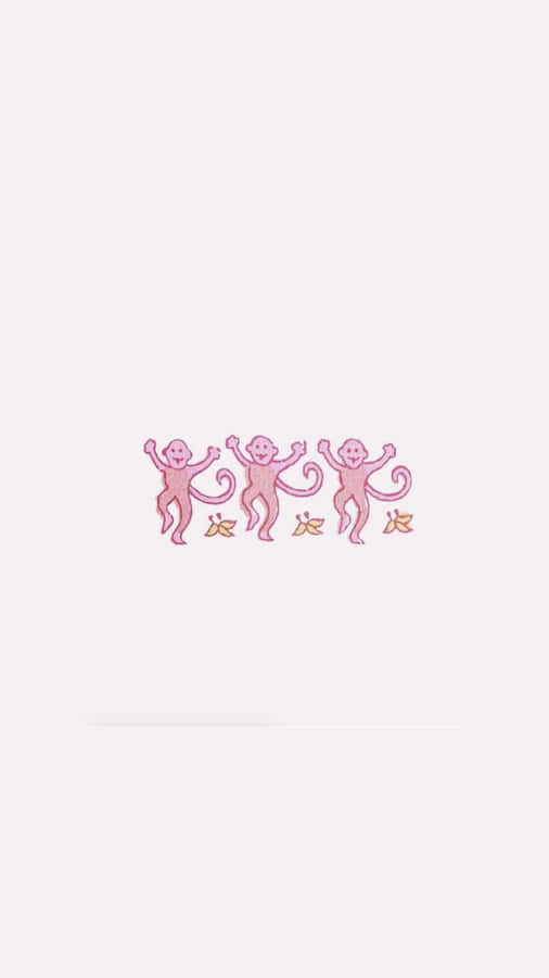 Preppy Pink Monkeys Roller Rabbit Wallpaper