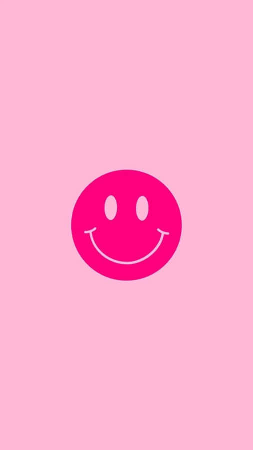 Preppy Pink Smiley Face Aesthetic.jpg Wallpaper