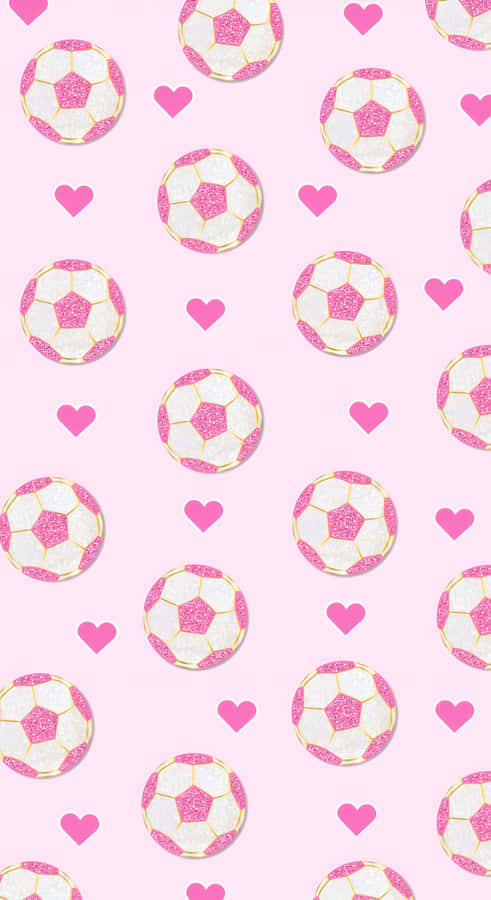Preppy Pink Soccer Pattern Wallpaper