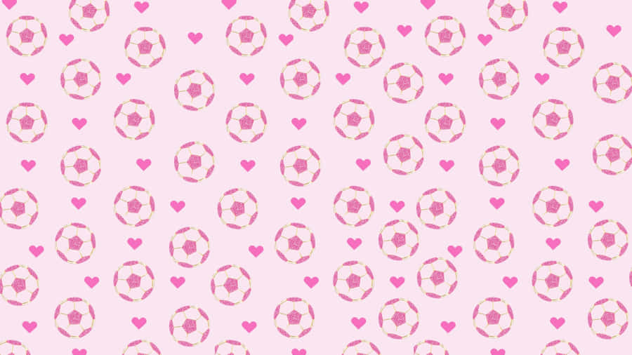 Preppy Pink Soccer Pattern Wallpaper