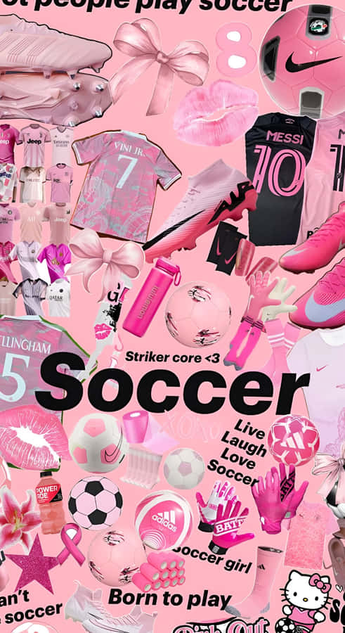 Preppy Pink Soccer Style Wallpaper