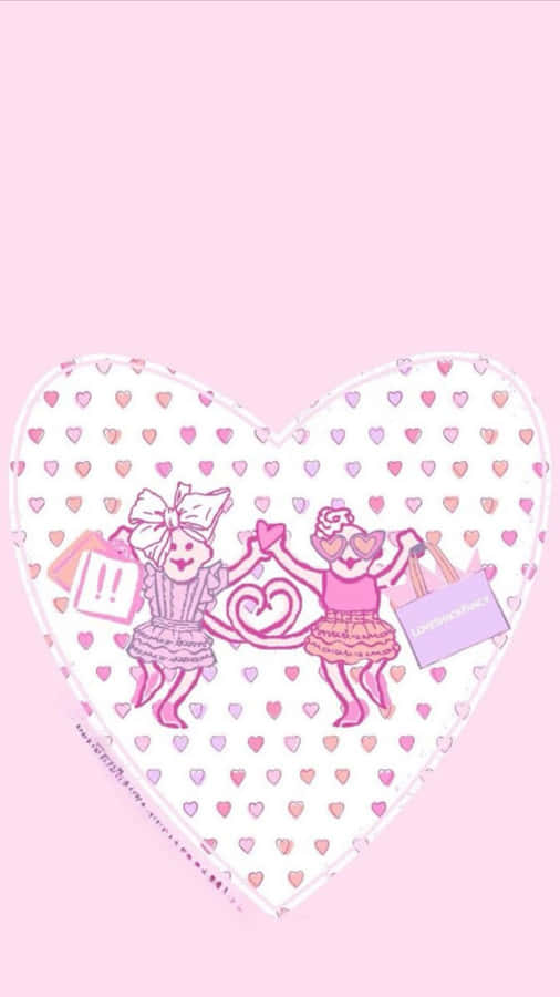 Preppy Roller Rabbit Heart Pattern Wallpaper