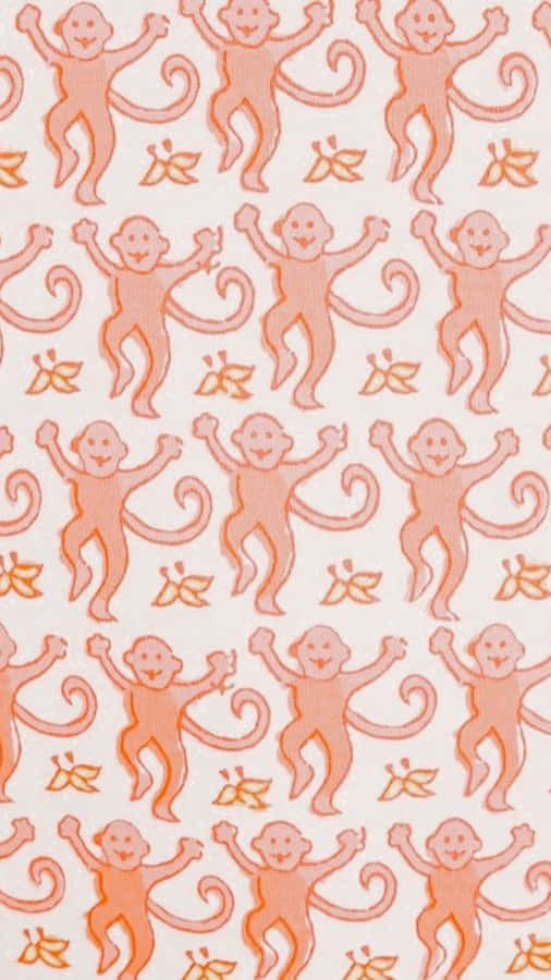 Preppy Roller Rabbit Monkey Pattern Wallpaper