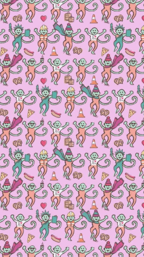 Preppy Roller Rabbit Pattern Wallpaper