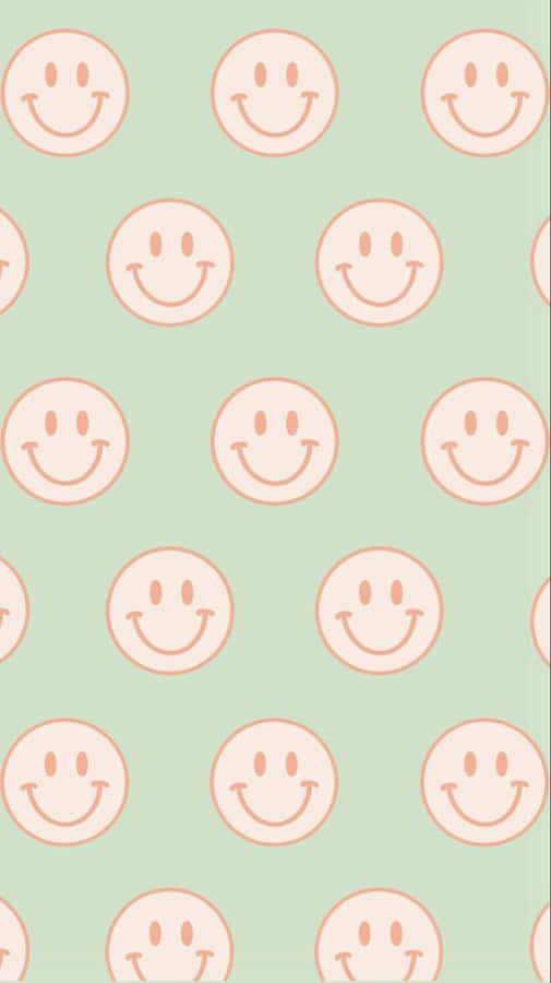 Preppy Smiley Pattern Aesthetic.jpg Wallpaper