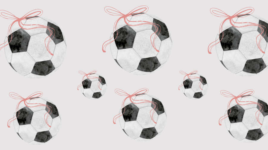 Preppy Soccer Ball Pattern Wallpaper