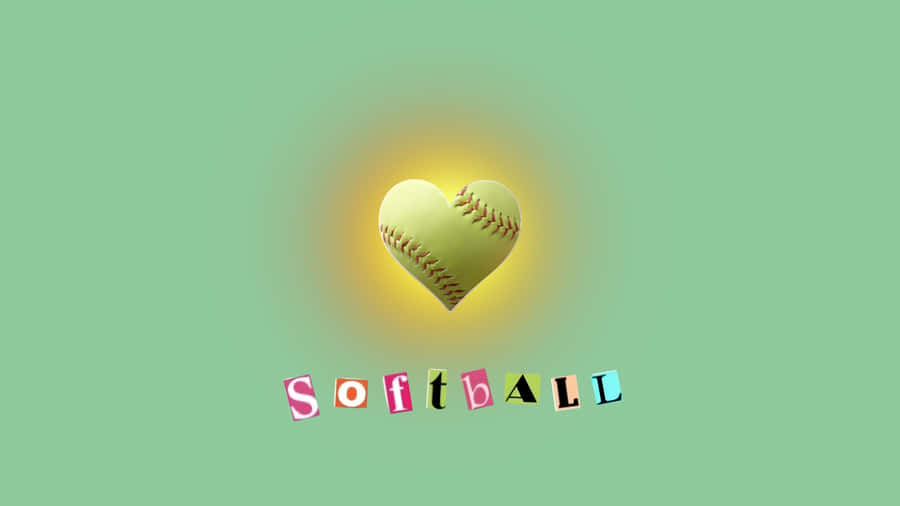 Preppy Softball Heart Wallpaper