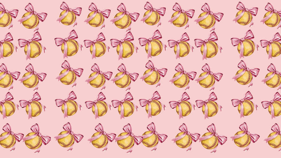 Preppy Softball Pattern Wallpaper