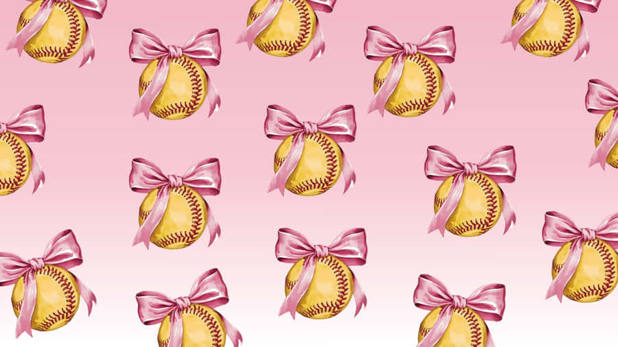 Preppy Softball Pattern Wallpaper